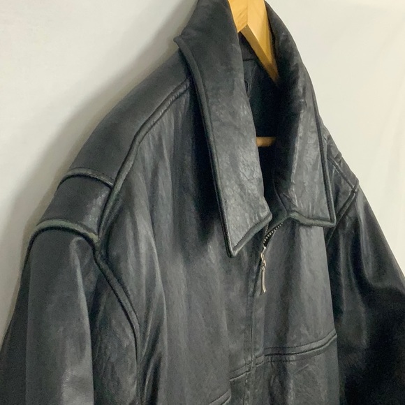 Men’s Roundtree & Yorke Black Leather Coat XL - Picture 6 of 16